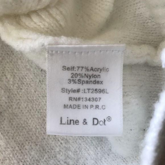 Line & Dot Anthropologie Leah Pom Pom Poofy Sleeve Sweater Cable Knit accent Med - Picture 4 of 8